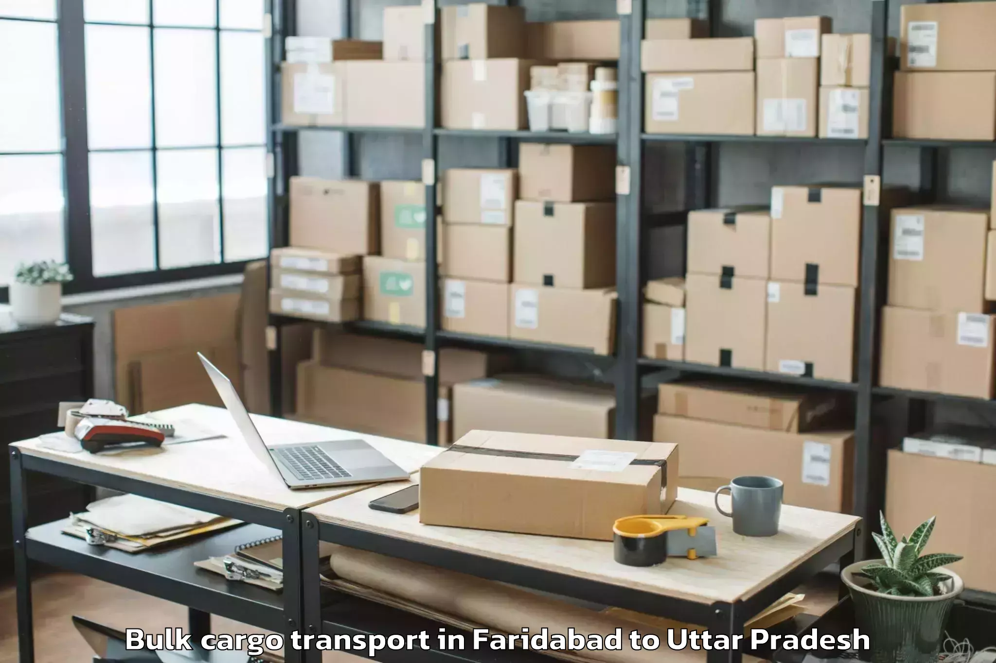 Faridabad to Muhammadabad Gohna Bulk Cargo Transport